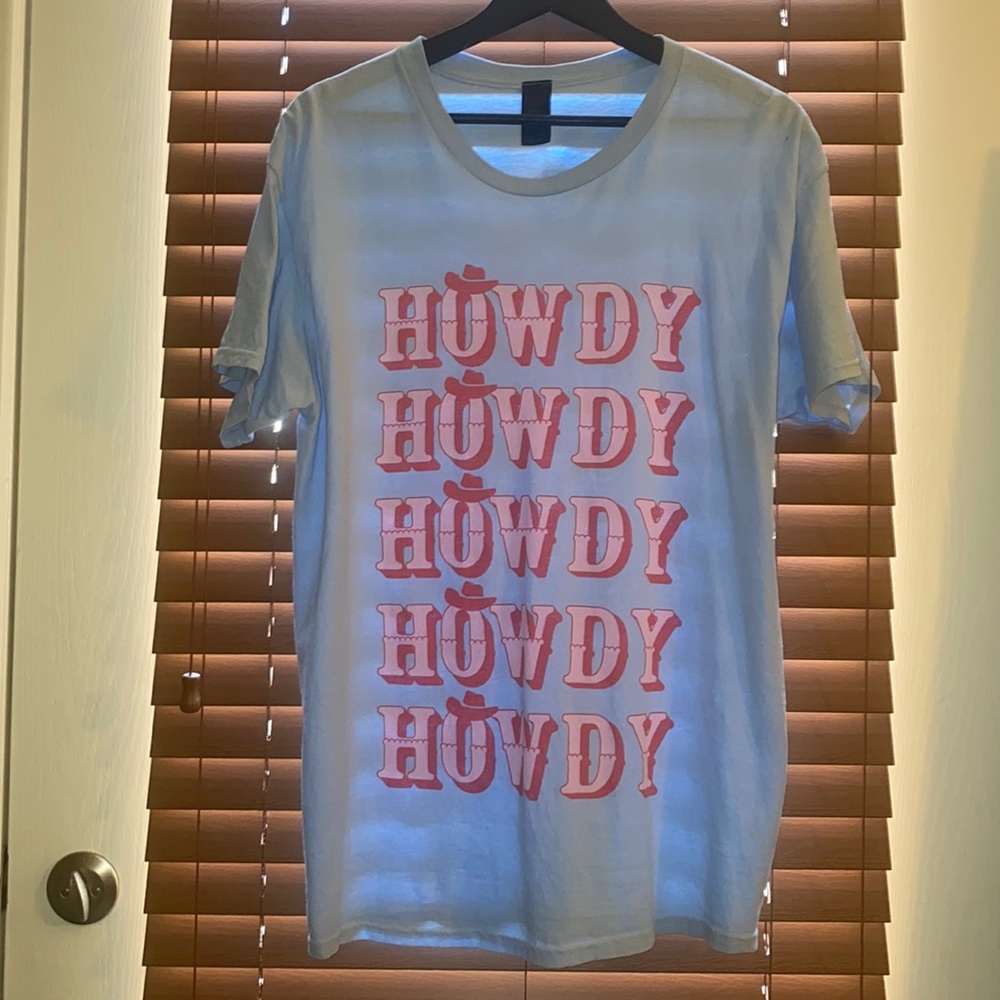 Howdy Womens Tee Blue Size S/M